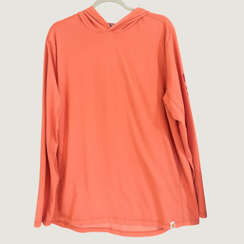 Carhartt Force Relaxed Fit Hoodie Mens Large Orange Long Sleeve Graphic Shirt